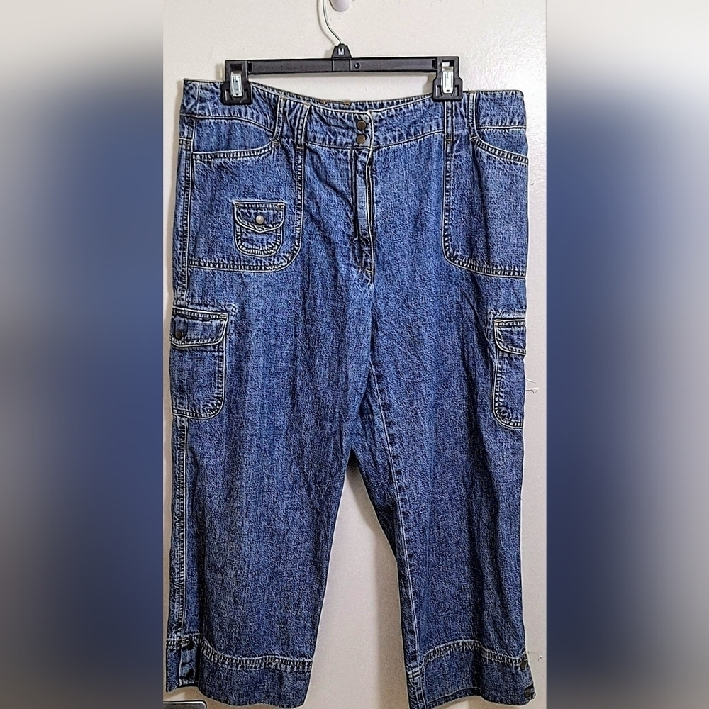 NWOT Jones New York Denim Cargo Jeans - Picture 2 of 9